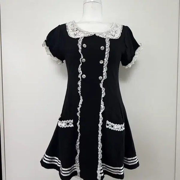 [BUNJANG] Tralala Black Lace Dress / Tralala 고전 블랙레이스 원피스 양산형 지뢰계