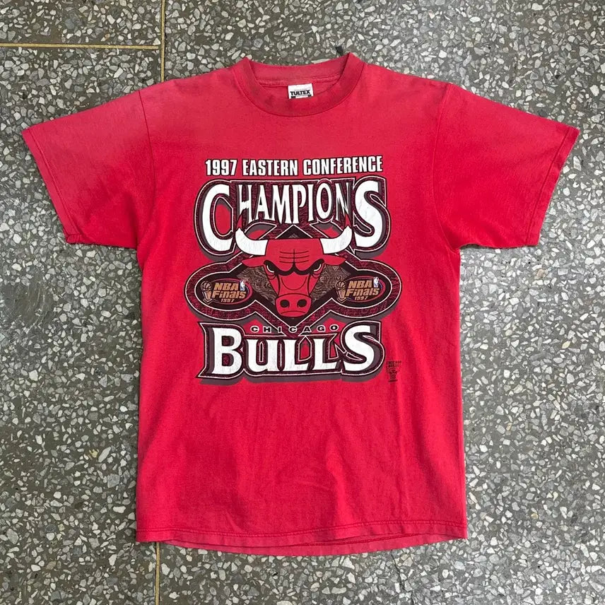 [BUNJANG] 90s Chicago Bulls Faded T-Shirt L / 90s 시카고 불스 페이디드 빈티지 티셔츠 L