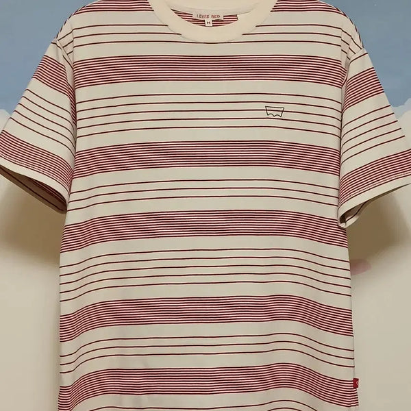 [BUNJANG] Levi's Red Tab Stripe Short Sleeve T-Shirt / (M) 리바이스 레드탭 스트라이프 반팔티