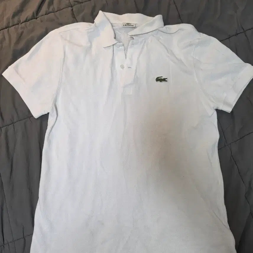 [BUNJANG] Lacoste Short Sleeve Polo Shirt White / 라코스테 반팔 카라티 화이트