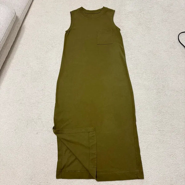 [BUNJANG] Everlane Khaki Sleeveless Cotton Dress / 에버레인 카키 드레스