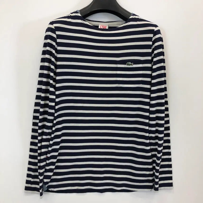 [BUNJANG] Lacoste Crocodile Patch Stripe Sleeve 95 / 라코스테 크록패치 스트라이프 슬리브 95