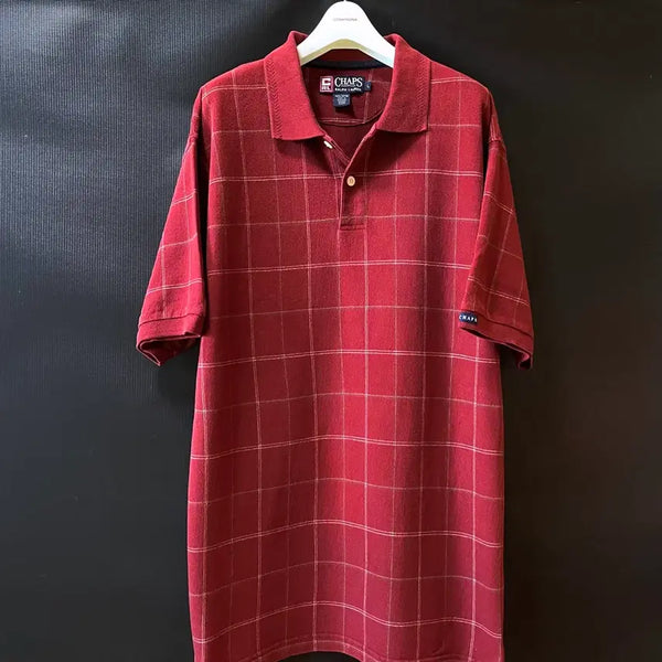 [BUNJANG] Chaps Ralph Lauren 90s Burgundy Terry Polo Shirt / XL) 90s 챕스 랄프로렌 미국령 생산 버건디 폴로 셔츠