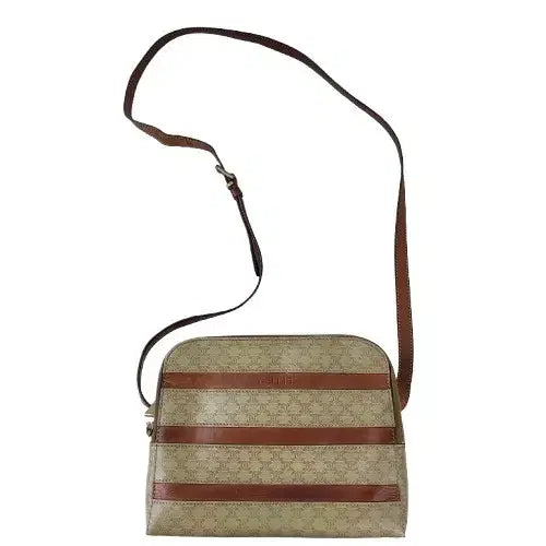 [BUNJANG] Celine Vintage Macadam Leather Stripe Crossbody Bag / 정품 셀린느 빈티지 마카담 가죽 스트라이프 크로스백