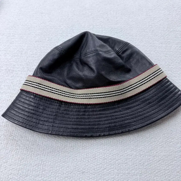 [BUNJANG] Burberry London Vintage Leather Bucket Hat / 버버리 런던 빈티지 가죽 버킷햇