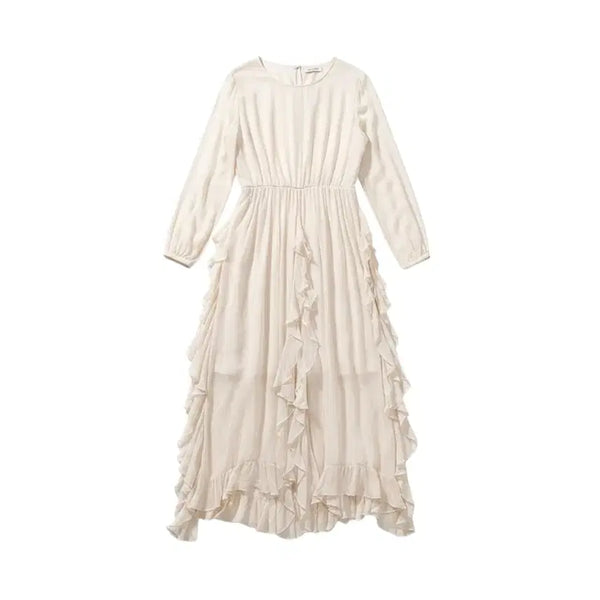 [BUNJANG] Imported Ivory Frill Dress (Women's M) / 여성M/ 수입 아이보리 프릴 원피스 16-16