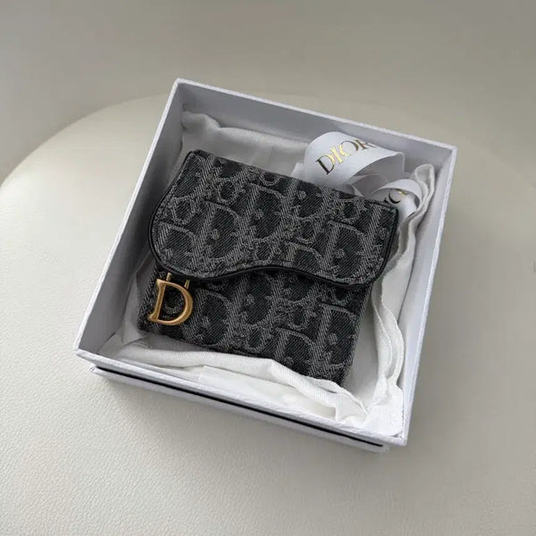 [BUNJANG] Dior New Denim Bifold Wallet / [정품/풀구성] 디올 신형 데님 3단 반지갑