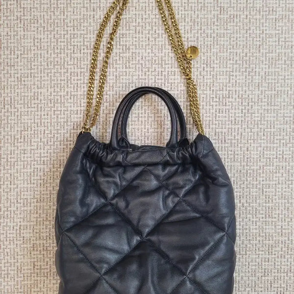 [BUNJANG] Lazy Summer Lambskin Quilted Bucket Chain Bag Black / 레이지썸머 양가죽  퀄팅 체인백 블랙