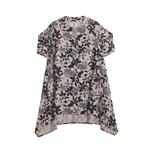 [BUNJANG] Women's Beige Asymmetrical Floral Dress / 여성F/ 베이지 언밸런스 플로럴 원피스 16-19