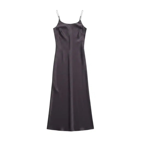 [BUNJANG] Women's Pink Bell Sleeveless Long Dress Charcoal / 여성F/ 핑크벨 차콜 나시 롱 원피스 16-20