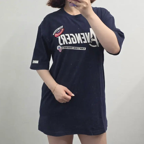 [BUNJANG] Marvel Avengers Short-Sleeve T-Shirt Navy XL / [프립]XL/마블 어벤져스 반팔 티셔츠 네이비