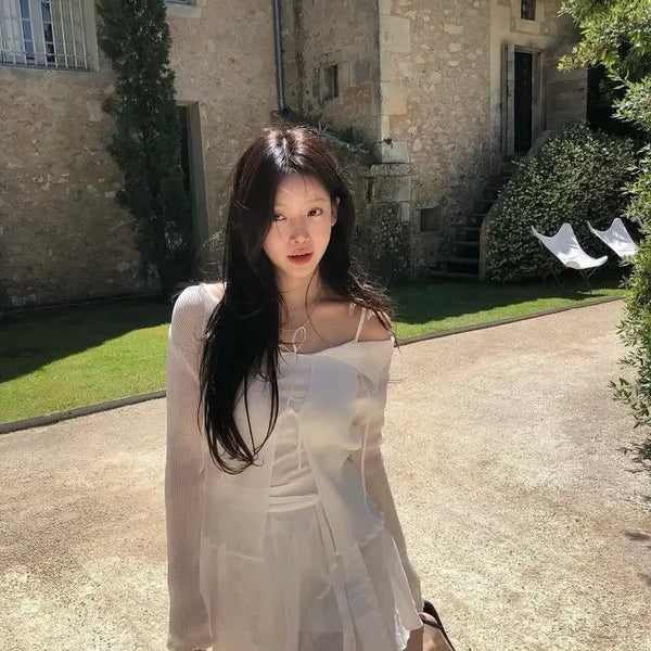 [BUNJANG] Leeds Shine Frill Cardigan (White) / leeds 샵리즈 shine frill cardigan(white)