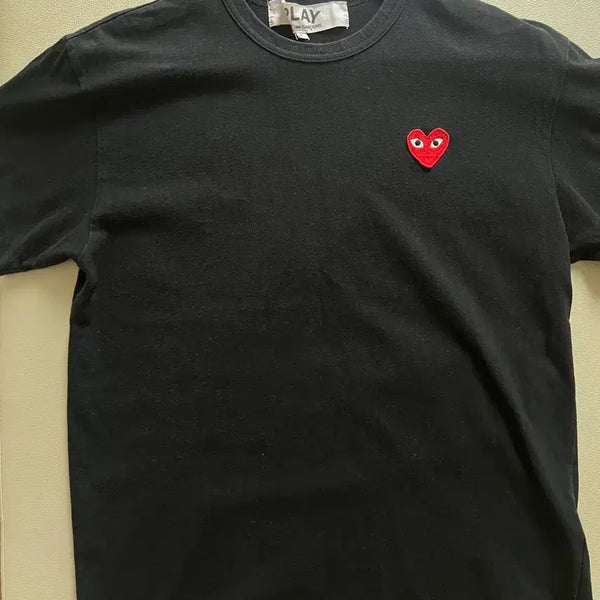 [BUNJANG] Comme des Garçons PLAY Red Heart Logo Short Sleeve T-Shirt Black L / [정품] 꼼데가르송 플레이 레드하트 반팔 블랙 L