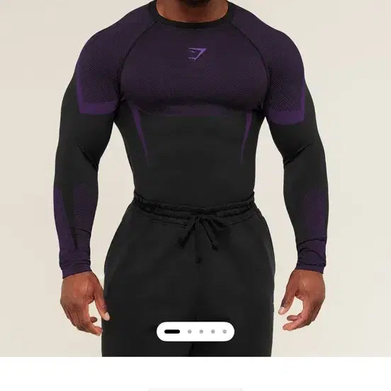 [BUNJANG] Gymshark Onyx Athletic Long Sleeve Purple Medium / 짐샤크 오닉스 0.5 롱슬리스 블랙 애슬레틱 퍼플 M 미디움
