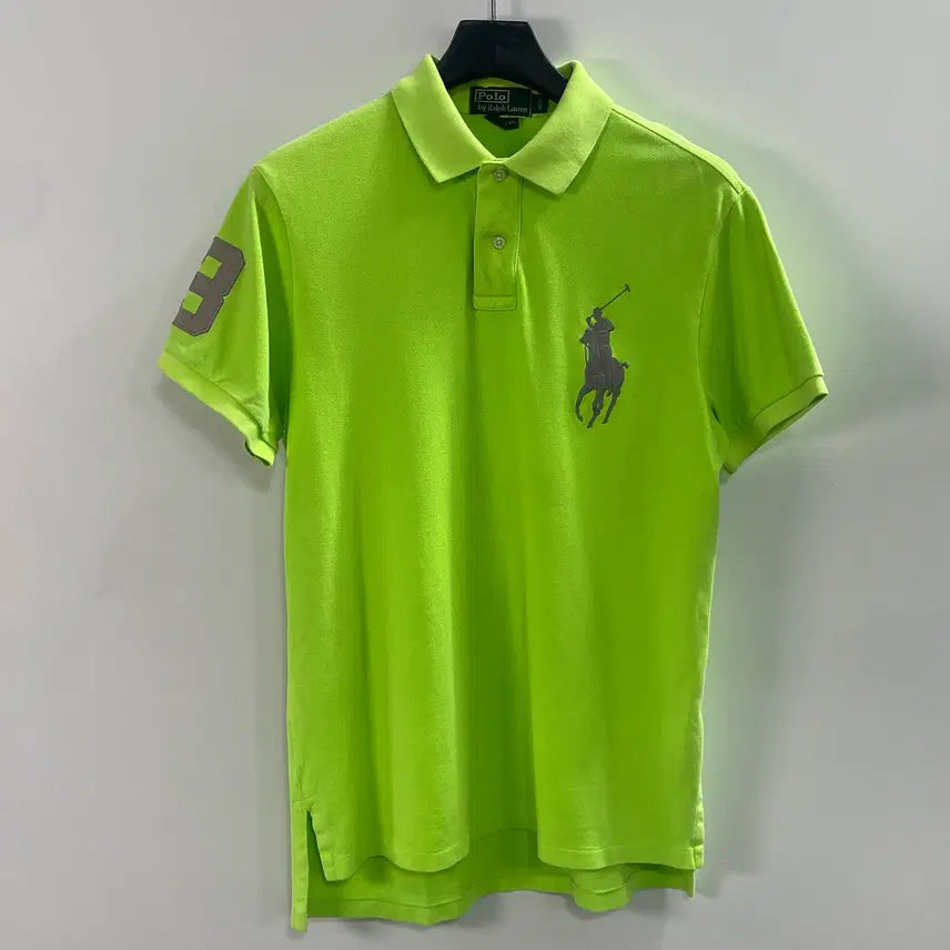 [BUNJANG] Polo Ralph Lauren Big Logo Fluorescent Short Sleeve Polo Shirt / 폴로 랄프로렌 빅로고 형광 반팔 카라티  (on.636)