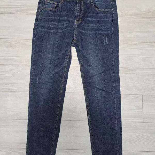 [BUNJANG] Distressed Wash Medium Blue Denim Jeans / 데미지 워싱 중청