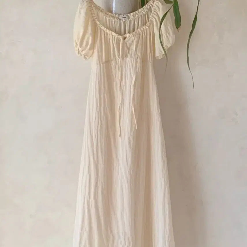 [BUNJANG] Fobbit Square Two-Way Ribbon Long Dress / 퍼빗 스퀘어 투웨이 리본 롱 원피스