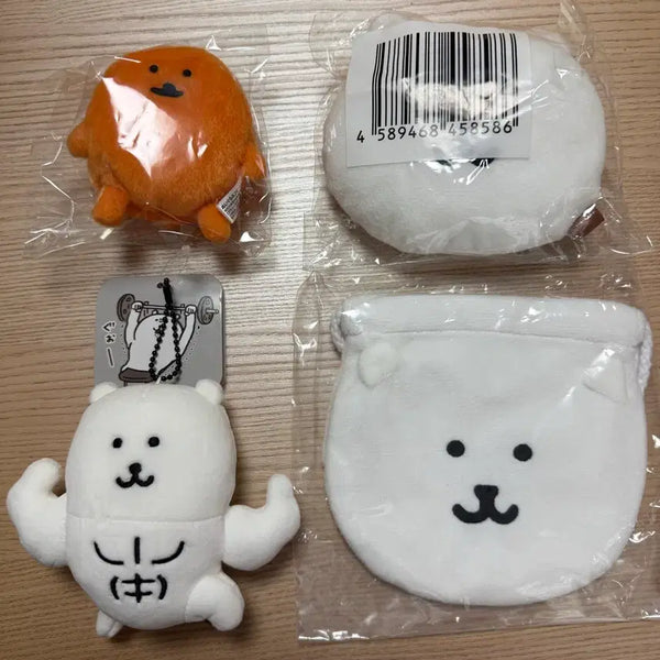 [BUNJANG] Nongdamgom Character Goods Bundle Set (Plush Keychain, Pouch, Corokke Pouch) / (일괄) 농담곰 인형 키링, 파우치 & 고로케 파우치