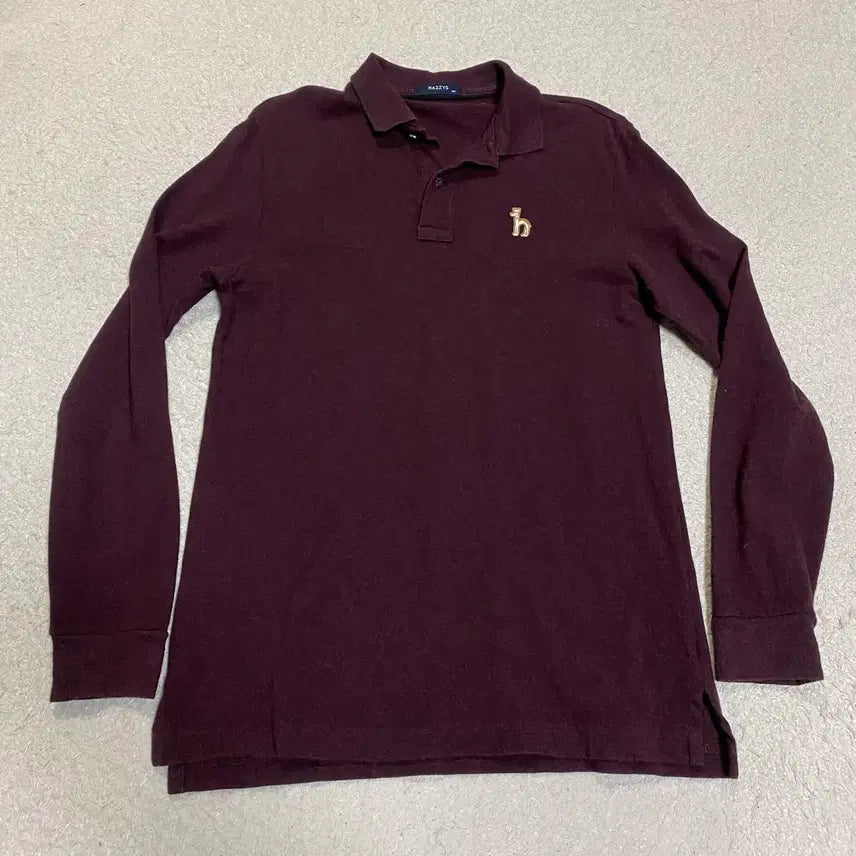 [BUNJANG] Hazzys Long Sleeve Collar T-Shirt Wine Color Size 100 / 헤지스 긴팔 카라티 와인색 100