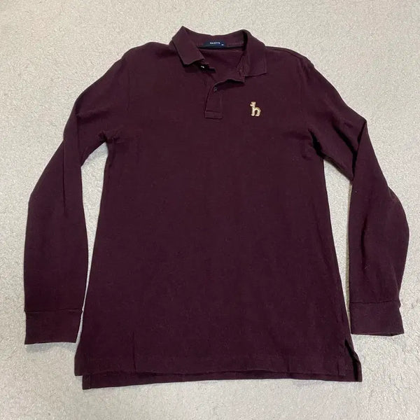 [BUNJANG] Hazzys Long Sleeve Collar T-Shirt Wine Color Size 100 / 헤지스 긴팔 카라티 와인색 100