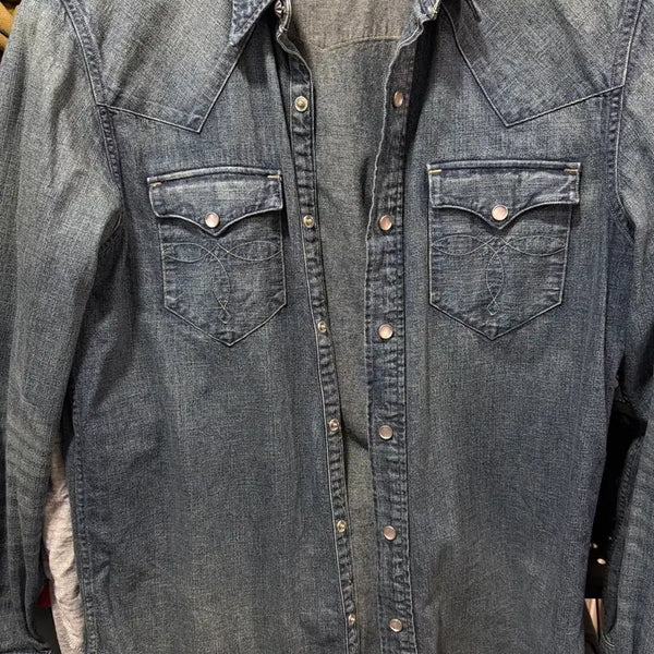 [BUNJANG] RRL Slim Fit Denim Western Shirt / rrl 슬림핏 데님 웨스턴셔츠