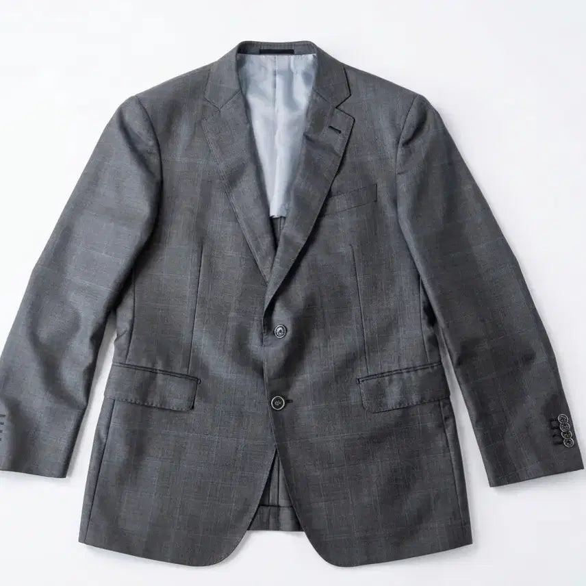 [BUNJANG] Cambridge Members Royal Standard Wool Blend Suit Set (Jacket + Pants) - Italian Colombo Fabric, Grey Check / 캠브리지멤버스 이탈리아 최고급 원단 수트 세트 (자켓+바지) 그레이 체크