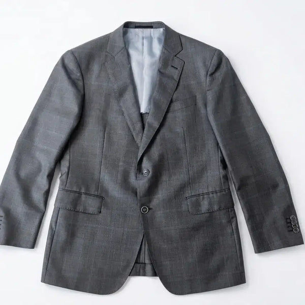 [BUNJANG] Cambridge Members Royal Standard Wool Blend Suit Set (Jacket + Pants) - Italian Colombo Fabric, Grey Check / 캠브리지멤버스 이탈리아 최고급 원단 수트 세트 (자켓+바지) 그레이 체크