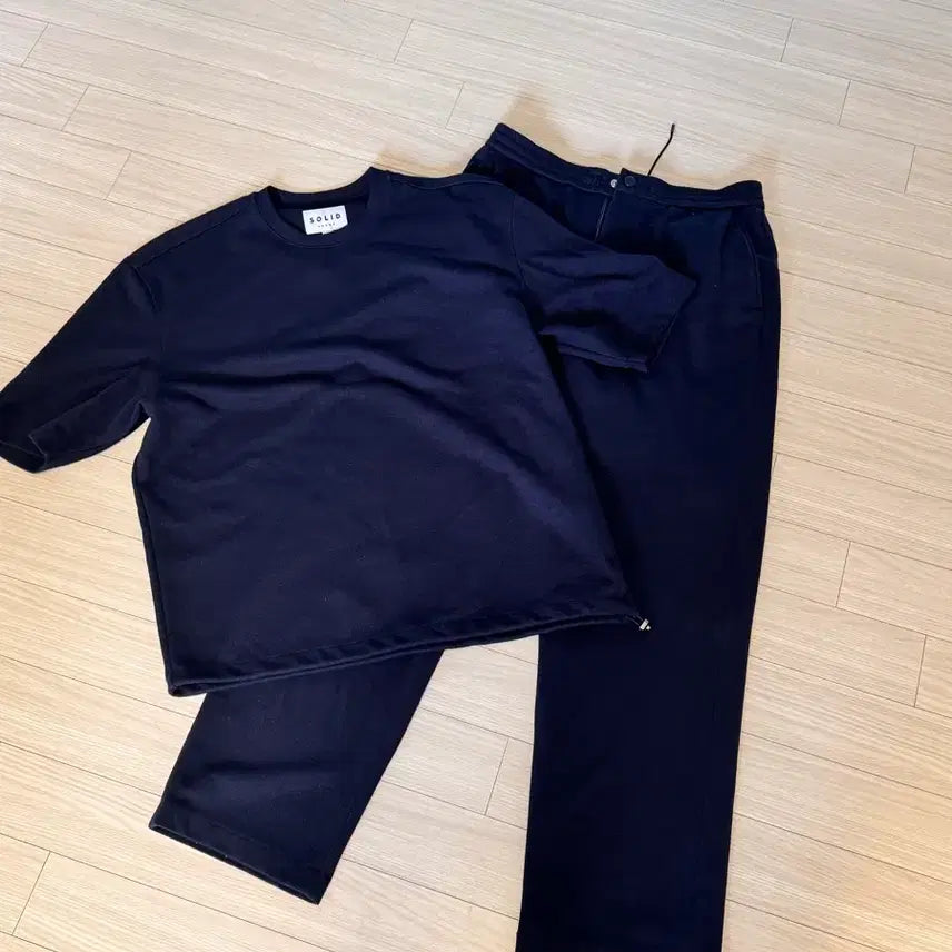 [BUNJANG] Solid Homme Navy Towel Setup T-shirt Set (Size 52) / 솔리드옴므 수건 셋업 네이비 티셔츠 52