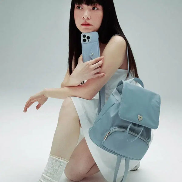 [BUNJANG] High Cheeks Sky Blue Backpack / 하이칙스 백팩 스카이블루