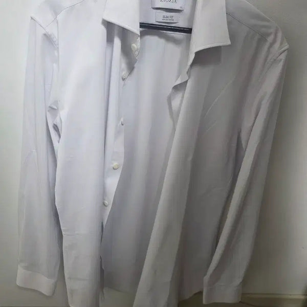 [BUNJANG] ZIOZIA Semi-Wide Slim Fit Summer Long-Sleeve Dress Shirt White / [105] 지오지아 세미 와이드 슬림핏 여름 긴팔 드레스 셔츠