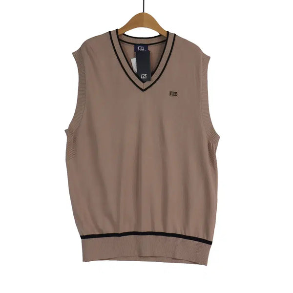 [BUNJANG] Cutter & Buck Beige Knit Vest - 100 Size / CUTTER&BUCK 니트 베스트 100 베이지 골프 조끼 새상품