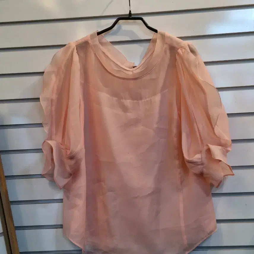 [BUNJANG] Jigott Women's Pink Chiffon Blouse / 지고트  여성스러운 핑크 쉬폰 블라우스