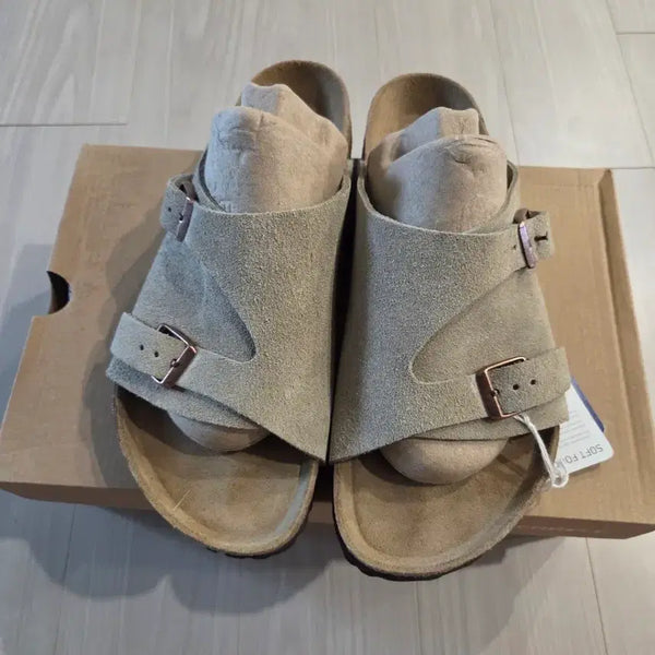 [BUNJANG] Birkenstock Zurich Leather Taupe Sandals (Size 260/40) / 260새상품))  버켄스탁 취리히 가죽 타우페