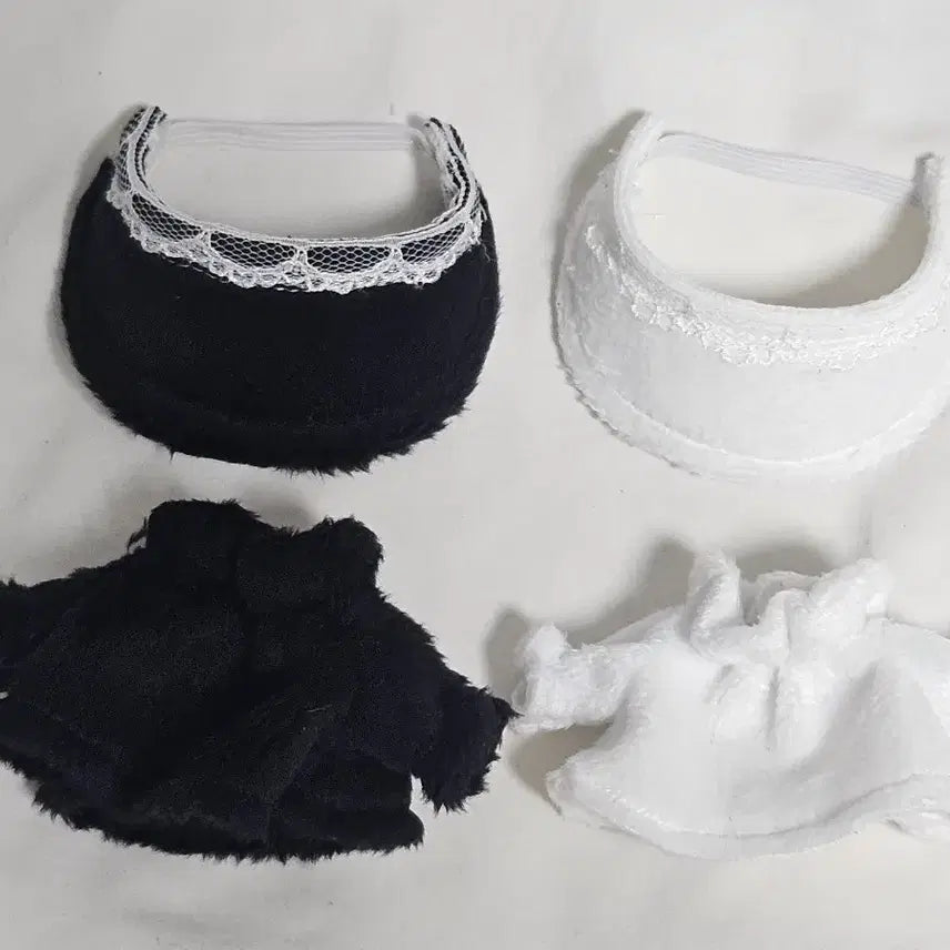 [BUNJANG] Doll Lab 5cm Doll Outfit Set (2 Outfits) - Black & White / [2벌 일괄] 5cm 인형옷 인형연구소 원피스 + 보넷 블랙 화이트
