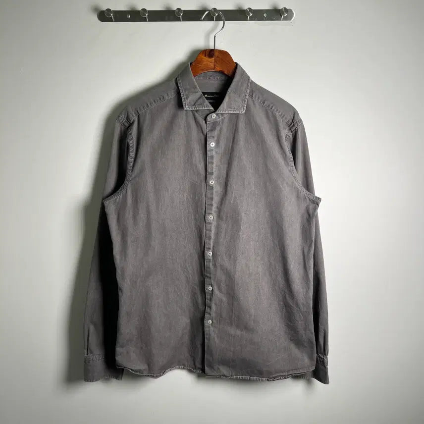 [BUNJANG] Massimo Dutti Vintage Grey Washed Denim Shirt XL / 마시모두띠 빈티지 그레이 워싱 데님 셔츠 XL