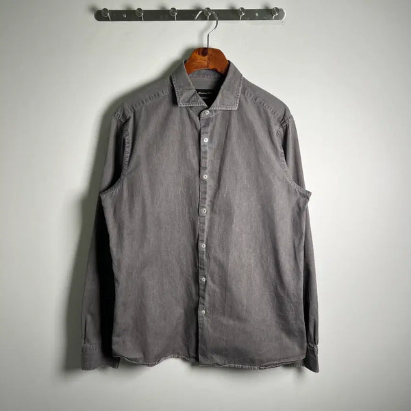 [BUNJANG] Massimo Dutti Vintage Grey Washed Denim Shirt XL / 마시모두띠 빈티지 그레이 워싱 데님 셔츠 XL