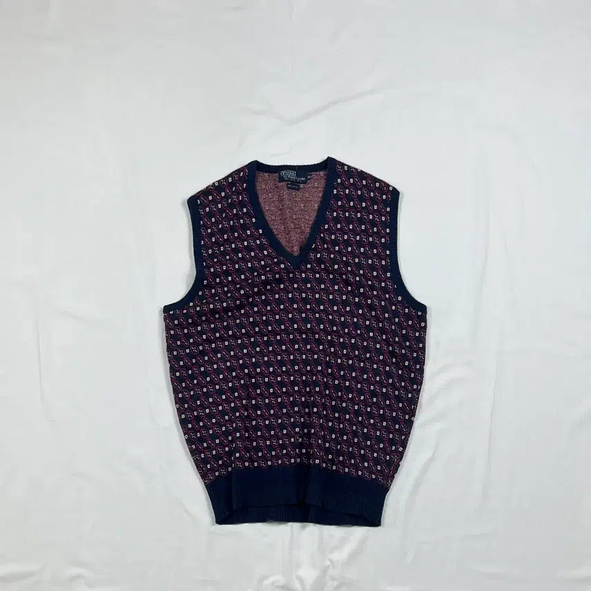 [BUNJANG] Polo Ralph Lauren 80s Pattern Knit Vest / 80s 89년도 폴로랄프로렌 패턴 니트 베스트 조끼