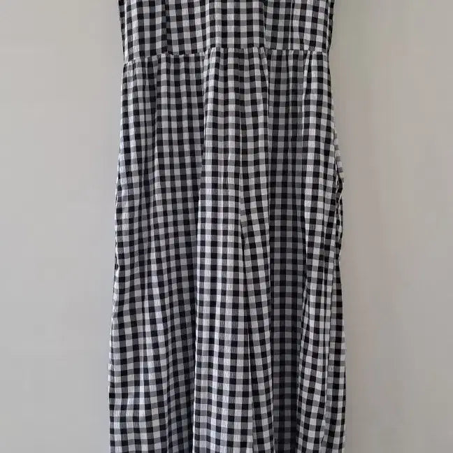 [BUNJANG] Check Pattern Gauze Sleeveless Jumpsuit / Long Skirt Pants / 체크 패턴 지지미 나시 점프수트/긴 치마바지/롱 스커트팬츠(새 제품)