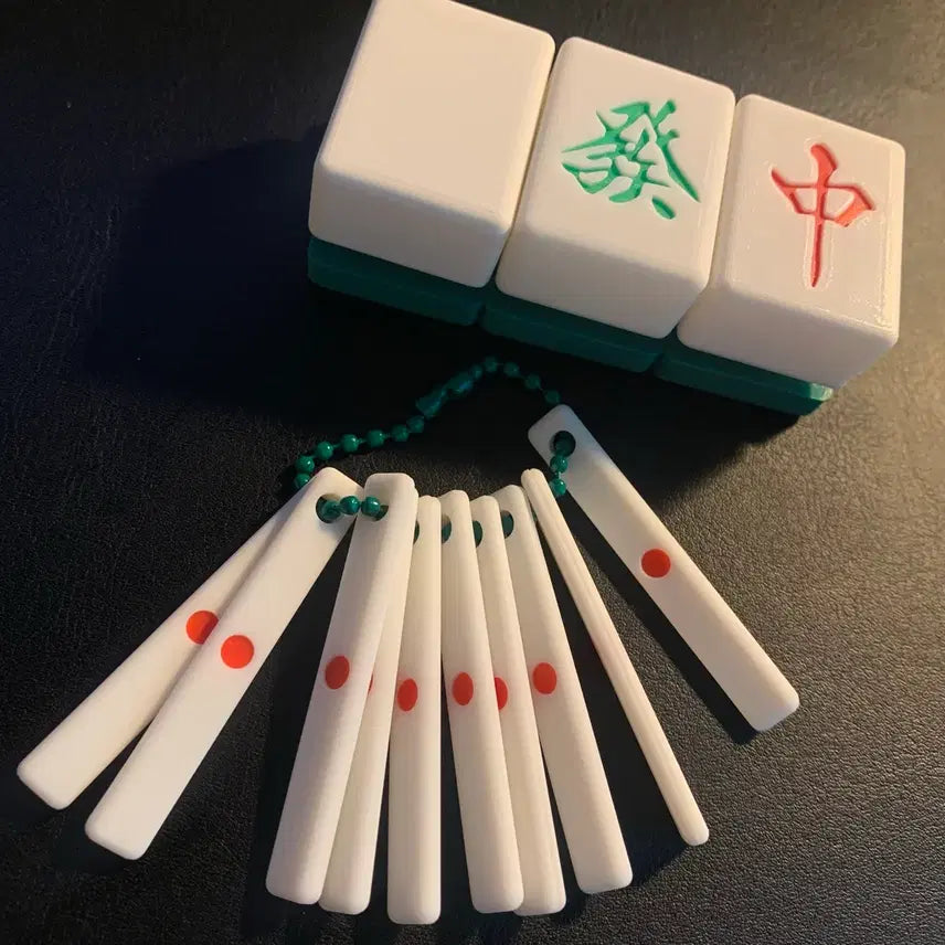[BUNJANG] Cheriph Mahjong Tile Keychain Set with Score Stick / (마지막할인!) 체리프 마작패 키링 / 마작 클리커 / 점봉 /리치봉