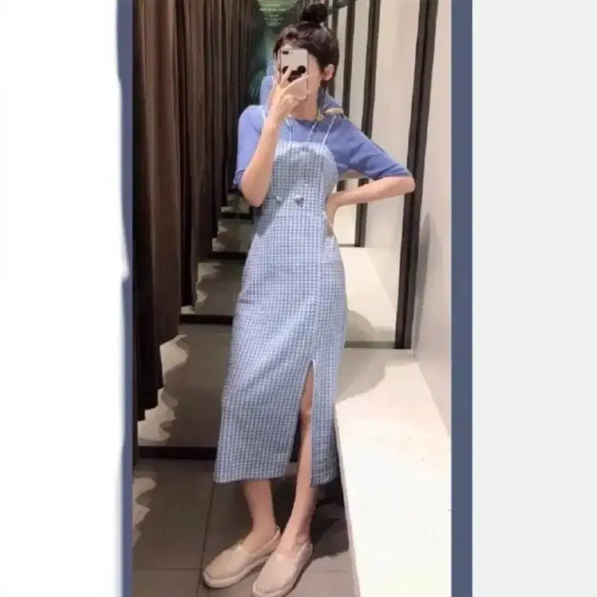 [BUNJANG] ZARA Gingham Check Dress / 95) ZARA 자라 깅엄체크 원피스