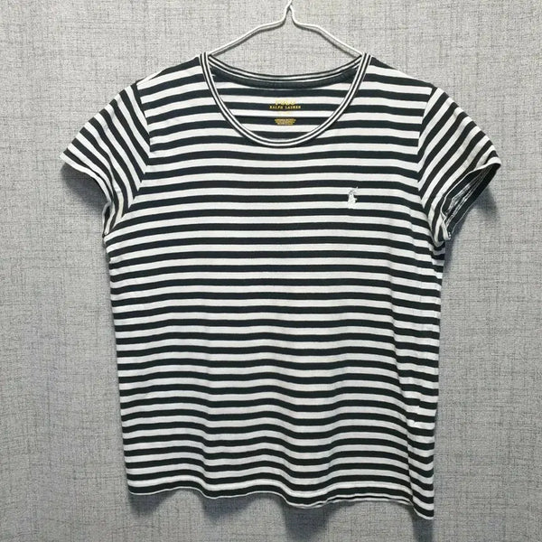 [BUNJANG] Polo Ralph Lauren Striped Short Sleeve T-Shirt Black M / 폴로 랄프로렌 스트라이프 반팔티 블랙 M