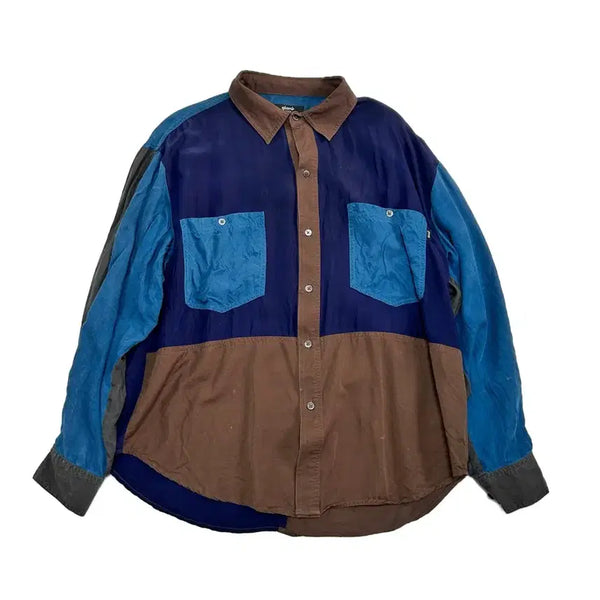 [BUNJANG] Glam TROMI Multicolor Tencel & Rayon Blend Shirt / M)글램 트로미(찰랑거리는) 소재 텐셀 & 레이온 혼방 멀티컬러 셔츠