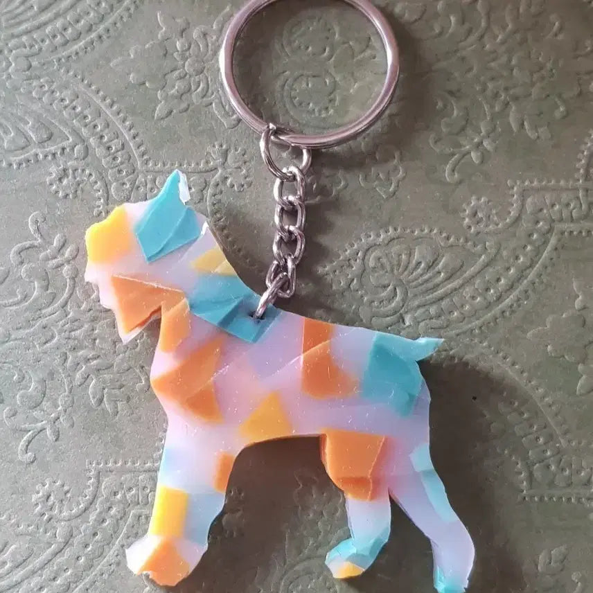 [BUNJANG] Handmade Dog-Shaped Keychain - Blue, Orange, Yellow / 강아지 모양 키링 블루 오렌지 옐로우