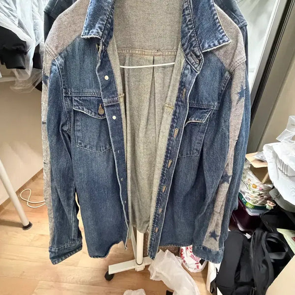 [BUNJANG] System Homme Denim Jacket Blue Star Pattern / 시스템옴므 데님 자켓 블루 별 패턴.