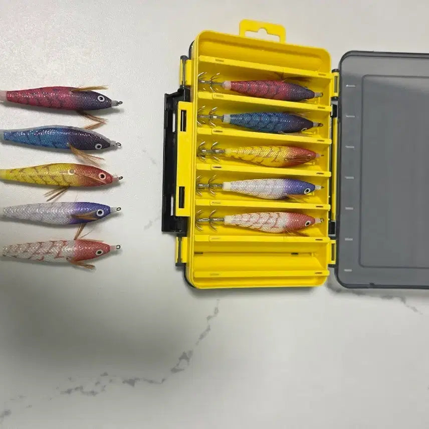 [BUNJANG] Squid and Cuttlefish Fishing Lures Set (10pcs) with Case / 쭈갑낚시용 에기 10개 케이스포함