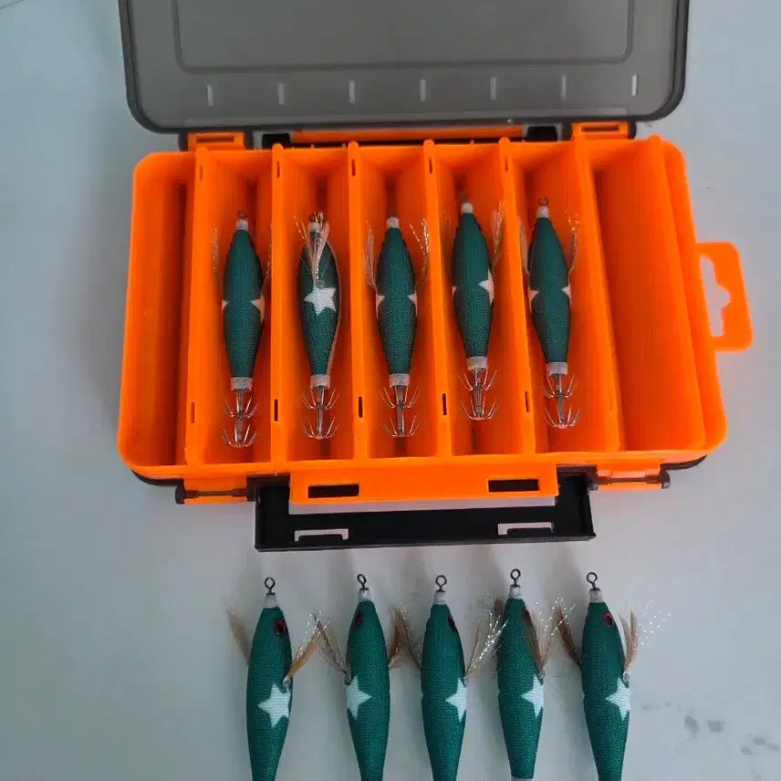 [BUNJANG] Squid Jigging Lures Set with Case (10 pcs) / 쭈꾸미 낚시 별다방에기10개 케이스포함