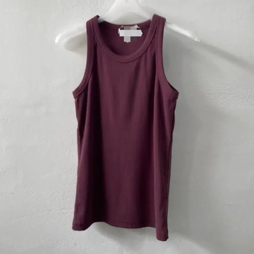 [BUNJANG] Ribbed Purple Slim Fit Tank Top / 새상품 골지 퍼플 슬림 쫀쫀 나시티셔츠