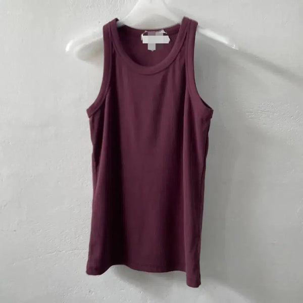 [BUNJANG] Ribbed Purple Slim Fit Tank Top / 새상품 골지 퍼플 슬림 쫀쫀 나시티셔츠