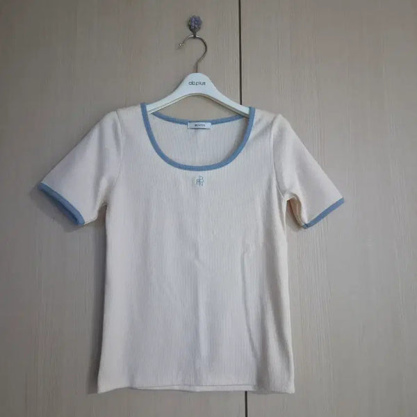 [BUNJANG] BENITO Women's Ribbed Short Sleeve T-Shirt Size 55 / (새옷) BENITO 여자 골지 반팔티 55사이즈 전후