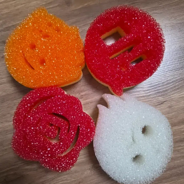 [BUNJANG] Scrub Daddy Kitchen Scrubber Set - Lotte Giants Collaboration (4 Pieces) / 부산 롯데 자이언츠 콜라보 스크럽대디4개